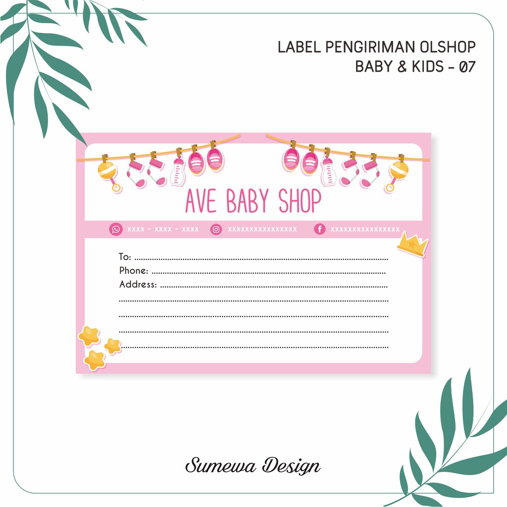 Label Pengiriman Online Shop Label Paket Ukuran 7x10 Baby Kids 07 Shopee Indonesia