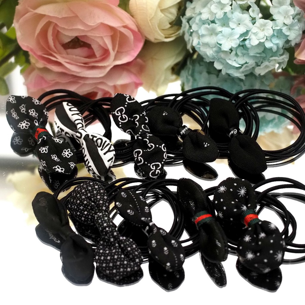 Kuncir Pita Chibi Kawat Katun SATUAN / Karet Rambut Chibi / Ikat Rambut Pita /Kuncir Rambut Korea-4