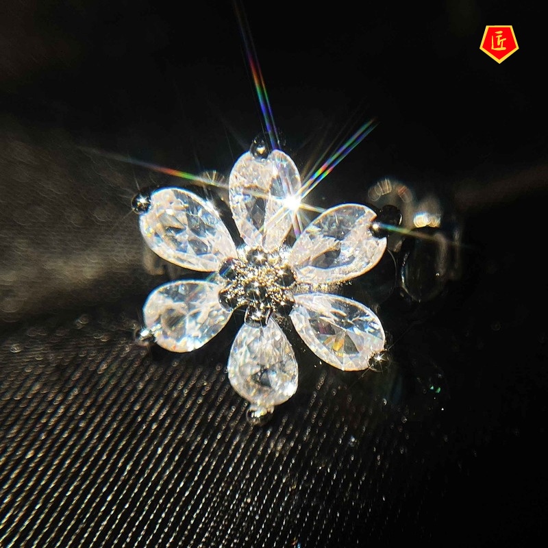 [Ready Stock]Women's Cool Flower Ring Fashion Exaggerated