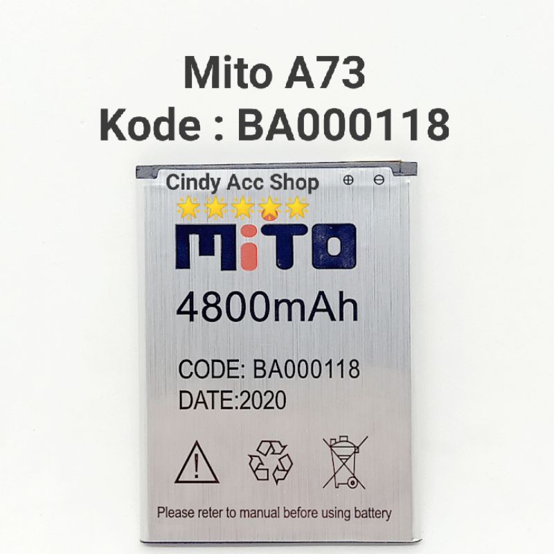 Baterai Batre Battery Mito A73 BA000118