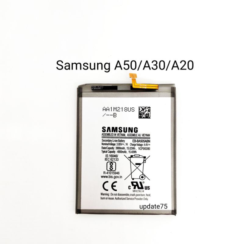 Baterai Samsung A50 A505 A50S A30 A30S A20  EB-BA505ABN Original