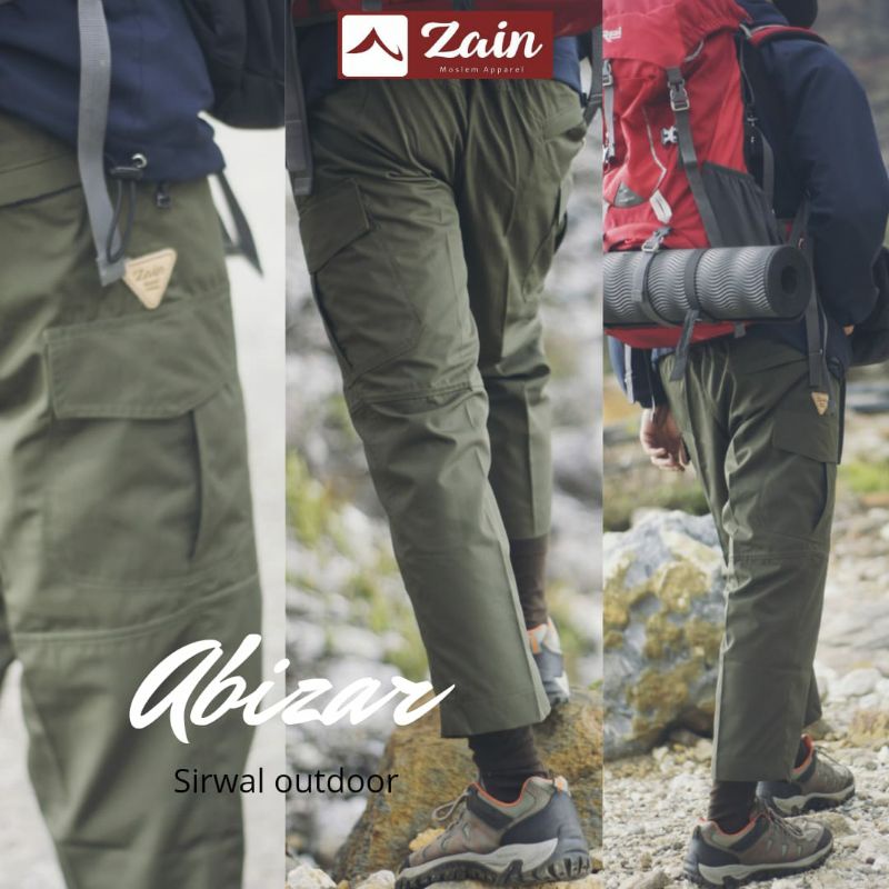 Celana sirwal outdoor Abizar by zain sirwal gunung outdoor bahan ribstop