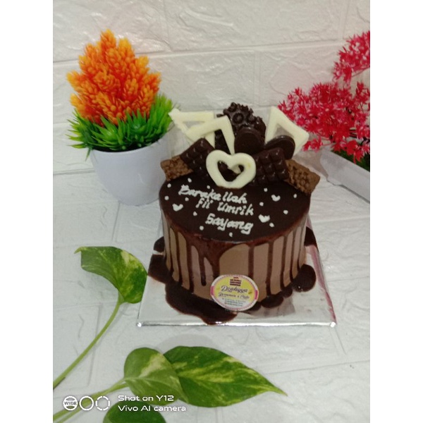 tart brownies design coklat/kue ultah brownies diameter 14cm