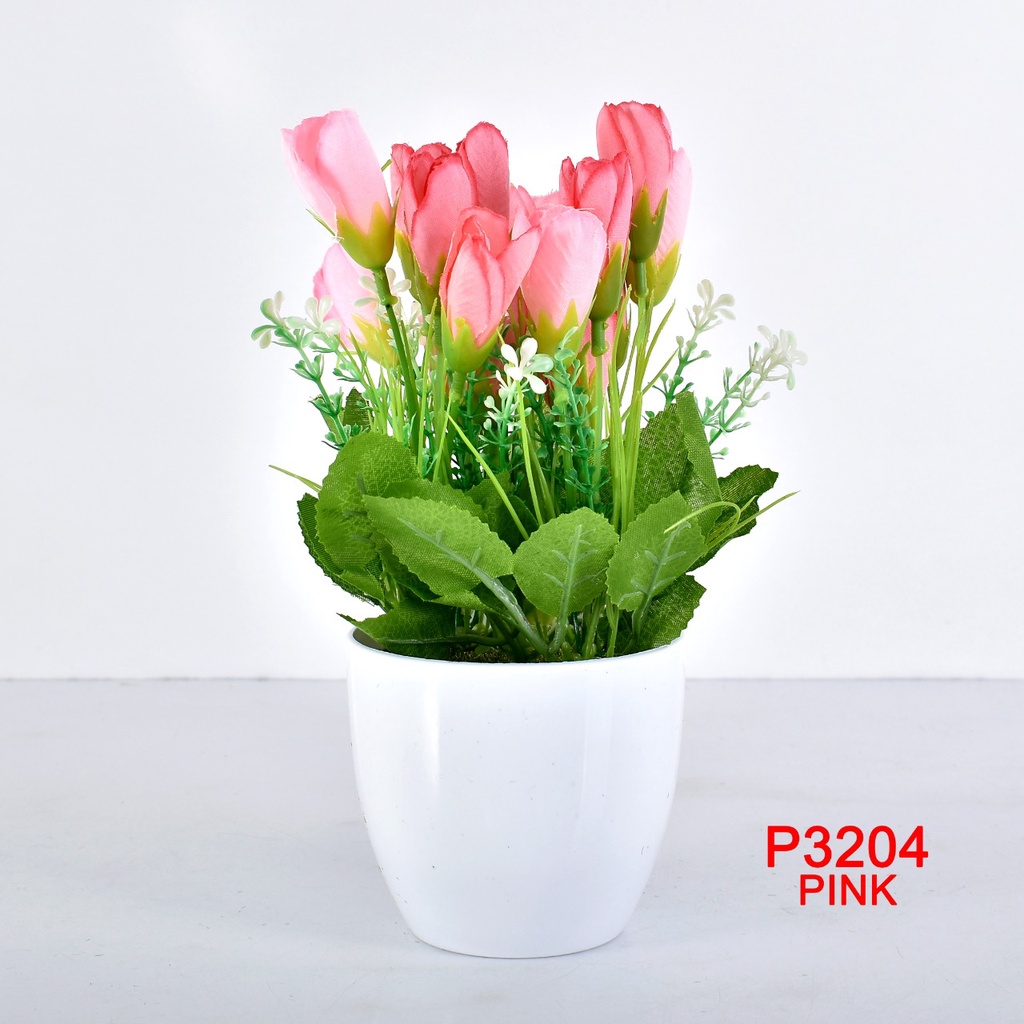 COD / TF11 P3204 ( 1 KILO  MUAT 17PCS )TANAMAN  BUNGA HIAS DEKORASI RUANGAN BUNGA PLASTIK HIAS-PINK