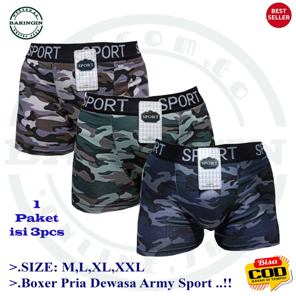 Boxer Cowok Dewasa Isi 3 Pcs Boxer cowok Distro-Celana Dalam Boxer Pria Dewasa