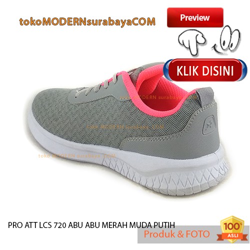 PRO ATT LCS 720 ABU MERAH MUDA PUTIH Sepatu Wanita Sneakers Kets