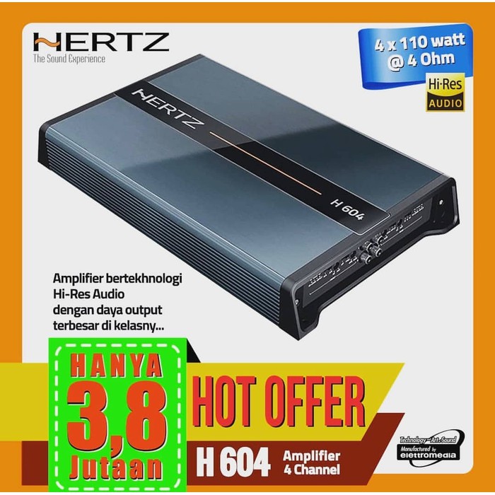 Power 4 channel hertz H604 H 604 italy technology hi-res