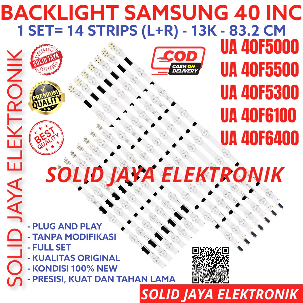 BACKLIGHT TV LED SAMSUNG 40 INC UA 40F5000 40F5500 40F5300 40F6100 40F6400 UA40F5000 UA40F5500 UA40F5300 UA40F6100 UA40F6400 LAMPU BL 40F 13K 3V 13LED KANCING UA-40F5000 UA-40F5500 UA-40F5300 UA-40F6100 UA-40F6400 LAMPU BL LED 40INCH 40INC 40IN LED