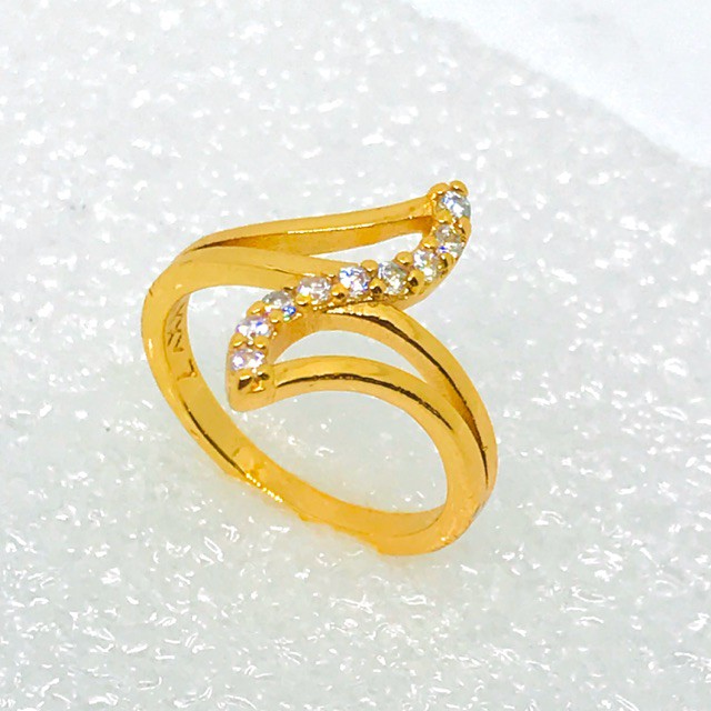 Cincin wanita cincin lapis emas cimcin permata cincin wanita model petir perhiasan fasion