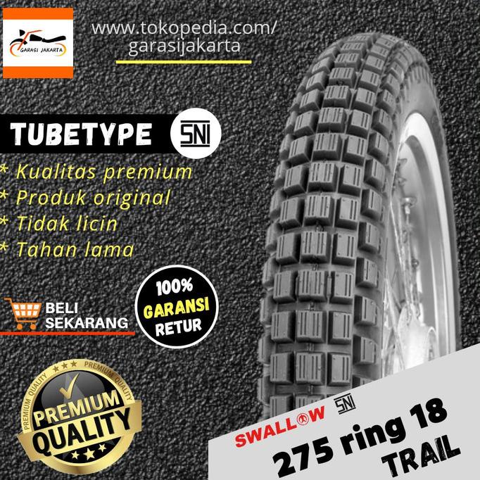 BAN MOTOR TRAIL SWALLOW UKURAN 275-18 RING 18 S-209 TRAIL SWALLOW