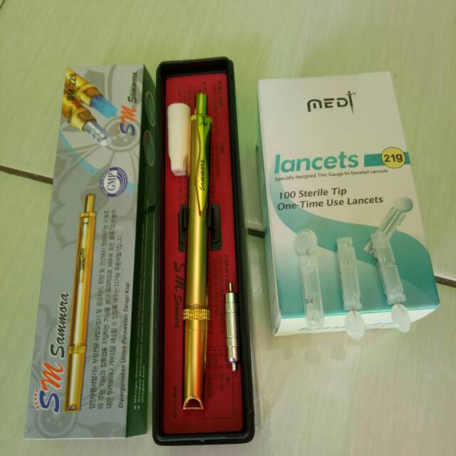 Pen Bekam Sammora Gold  Paket Jarum bekam Medilance