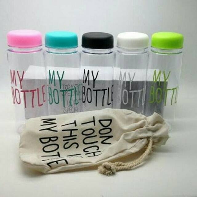My bottle + Free pouch 500ml / Botol air minum plastik Top Quality / My Bottle