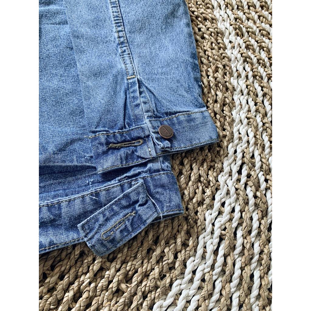 HOPYLOVY Jaket Jeans Wanita Oversize Blue Ellena