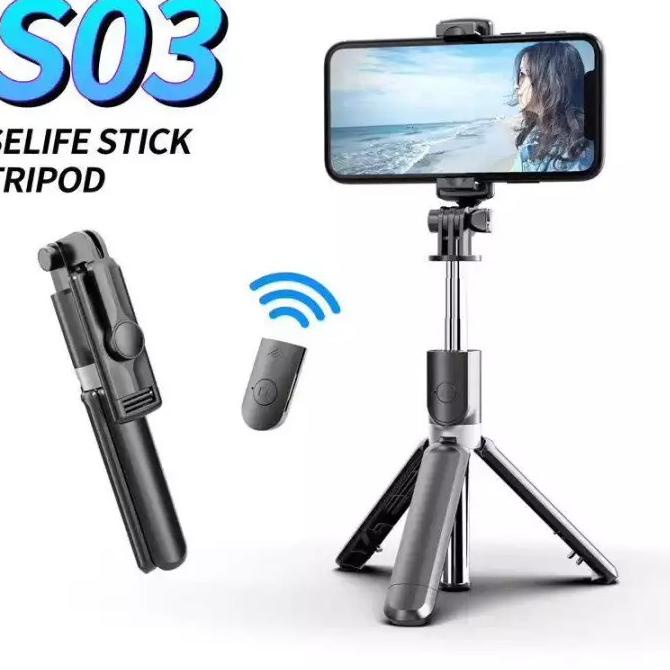 PMS Tongsis S03 Bluetooth Magic + Tripod Selfie Stick S03 Tripod Tongsis Selfie Tripod S03 986YLXA