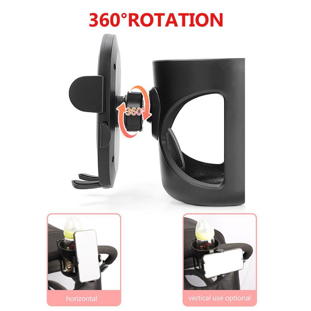 Rebuy Stroller Cup Holder Isi360° Rotasi Sepeda Aksesoris Ponsel Skuter Ponsel Stand Phone Holder Stroller Bayi Braket Telepon