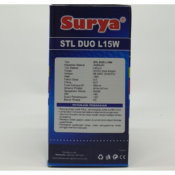 Magic Lamp Surya STL-15W DUO Emergency / Lampu LED / Lampu Ajaib