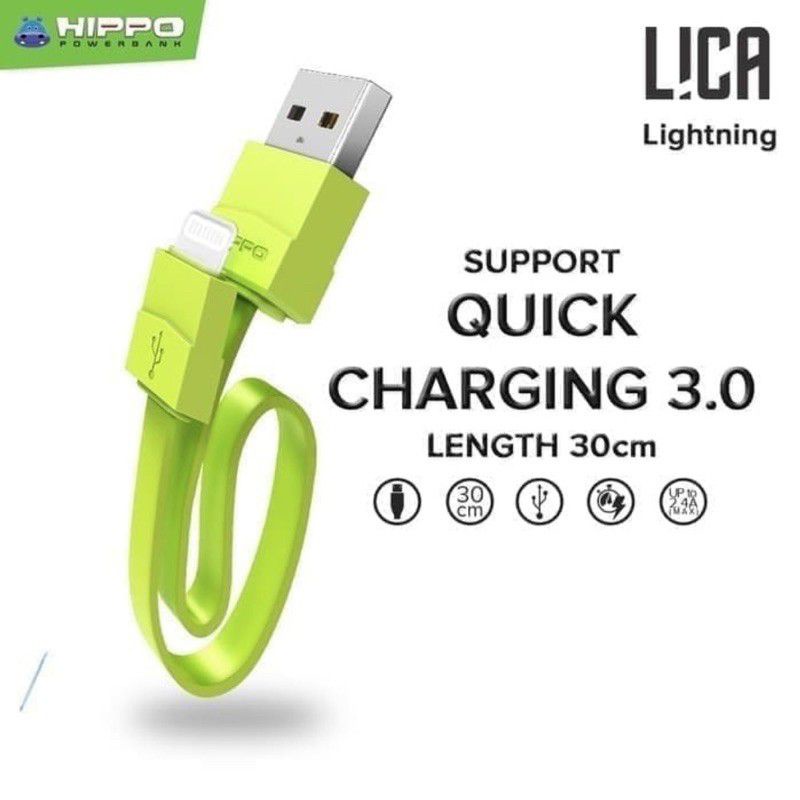 KABEL DATA HIPPO MICRO USB 30CM 2.4A QUICK CHARGING