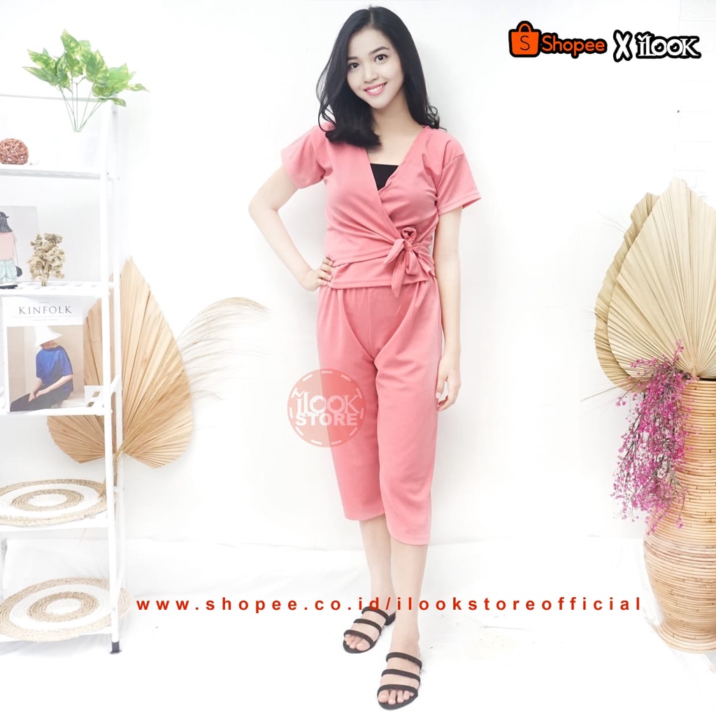ilook | SETELAN AZKIA | SETELAN WANITA | matrerial creap dan spandex-AZKIA - DUSTY