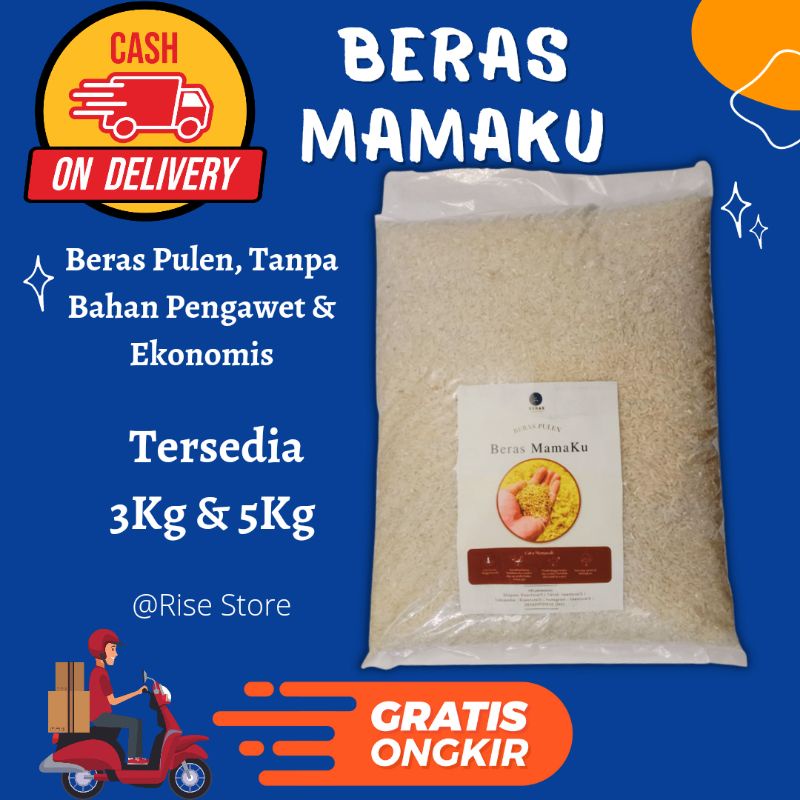 Jual Beras Pulen Murah kemasan 5kg/Beras Mamaku/beras selepan Murah