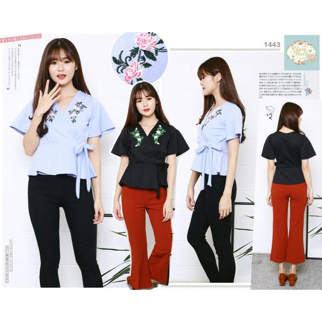 Blouse Zara Kimono Bordir Bunga / Blouse Peplum Zara Kimono Flower