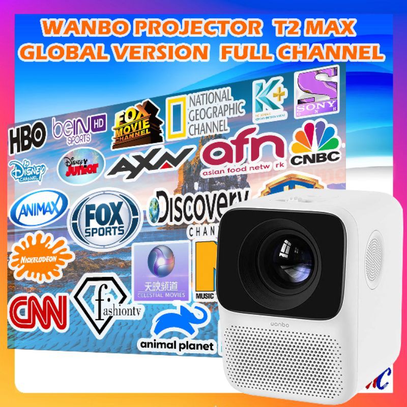 Wanbo T2 Max Projector 1080p 4K Proyektor Mini Portable LED