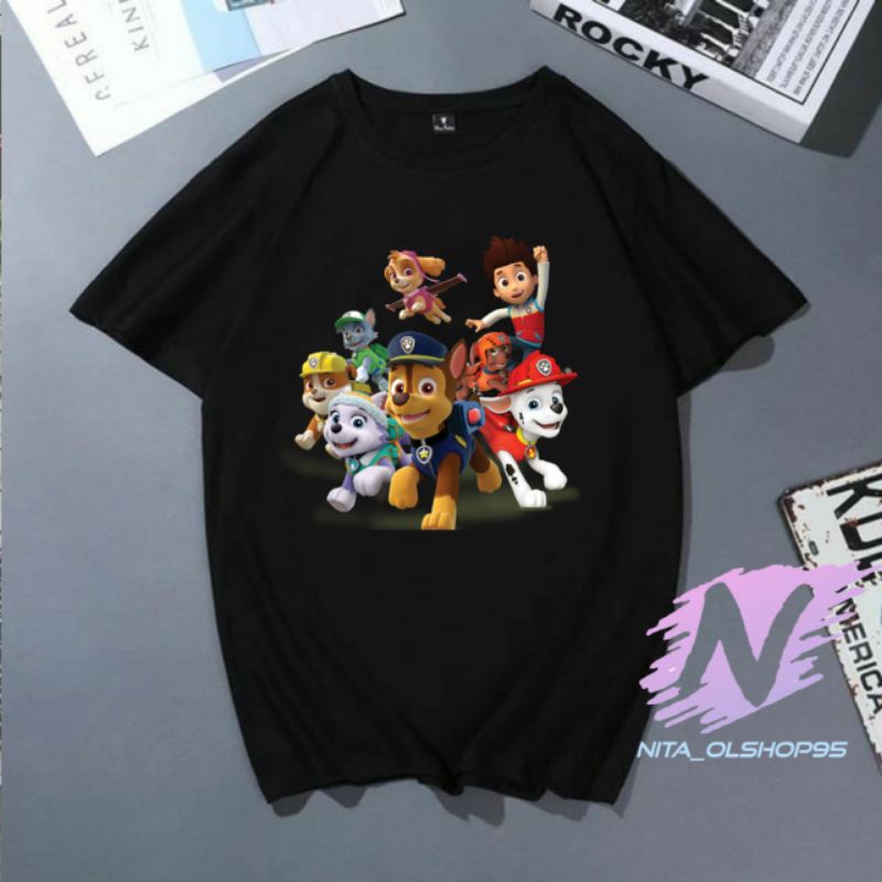 kaos pawpatrol baju kaos anak PAWPATROL animasi