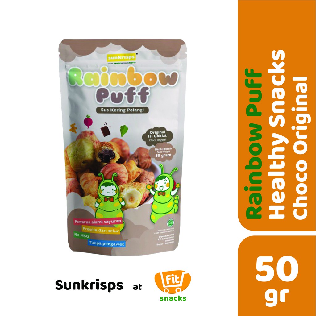 

Sunkrisps - Rainbow Puff Choco Original - 50gr - Snack Sehat