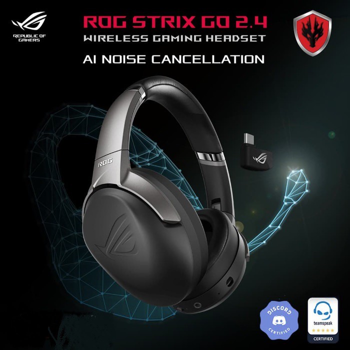 ASUS ROG Strix Go 2.4 Wireless Gaming Headset with AI Noise Cancelling