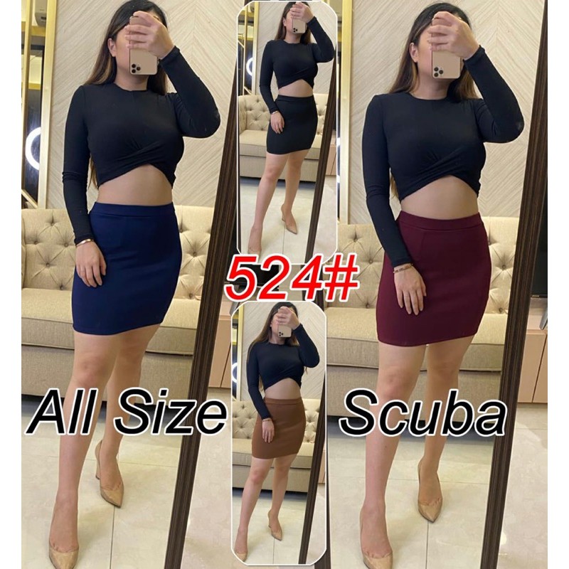 524# rok mini scuba / rok span fashion / rok kantoran pendek / rok pesta wanita terbaru