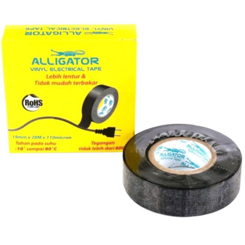 

Electrical Tape Alligator Hitam / Solatip Listrik Promo / Isolasi Listrik Promo / Solasi listrik promo