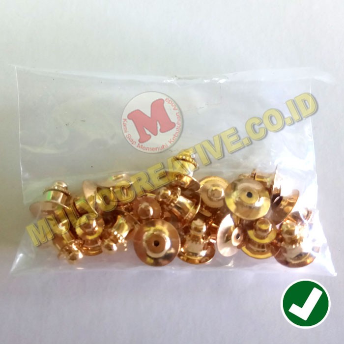 Knop Manset Jambu Warna Gold Emas Manset Paku Dudukan Lencana Pin Nama Dada
