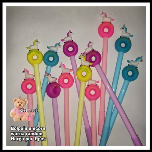 

Pulpen Karakter Unicorn Bolpen Kuda Poni Bolpoin Pena Alat Tulis Murah Pen Gel Unik @devy.suss