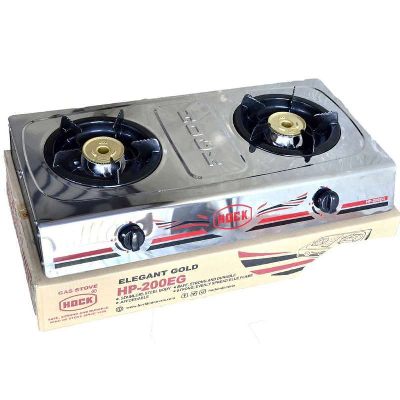 kompor hock 200eg 2 tungku elegant gold / kompor gas stainless