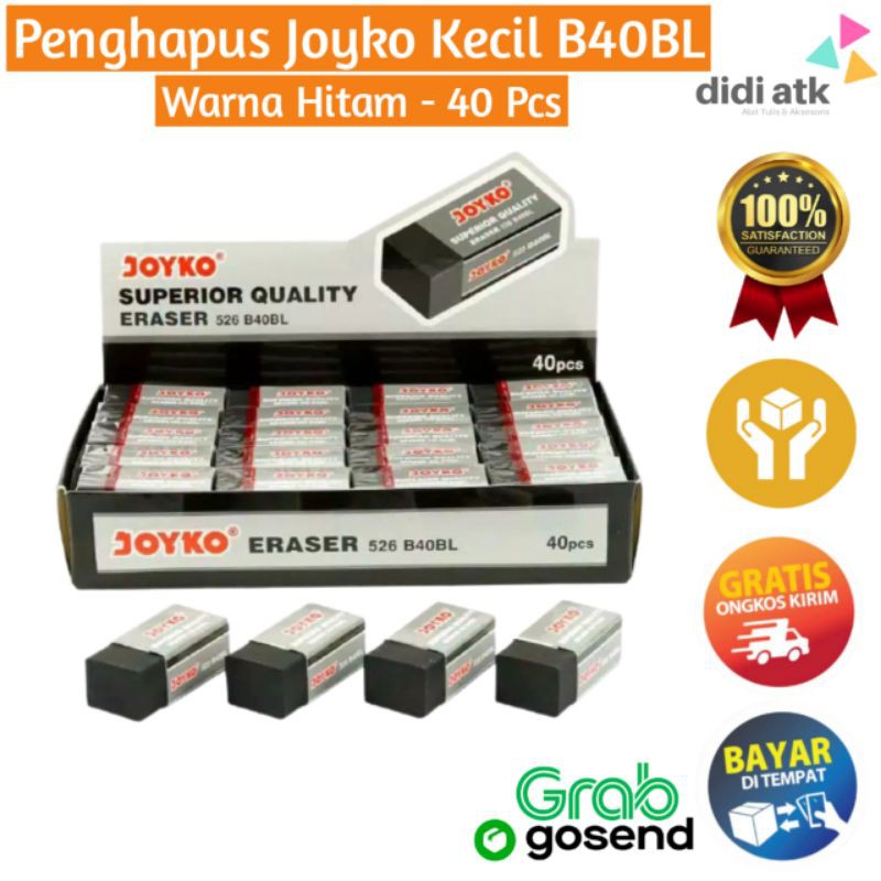 

Penghapus Joyko 526-B40BL 1 Box 40 Pcs Hitam