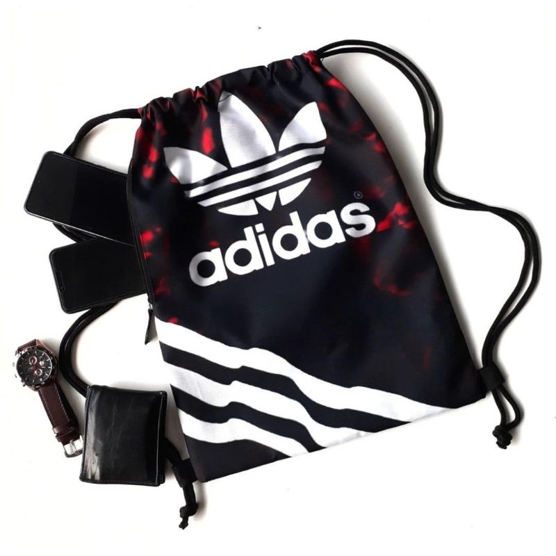 Tas Serut Adidas Gymsack Futsal Stringbag Olahraga Tas Sepatu