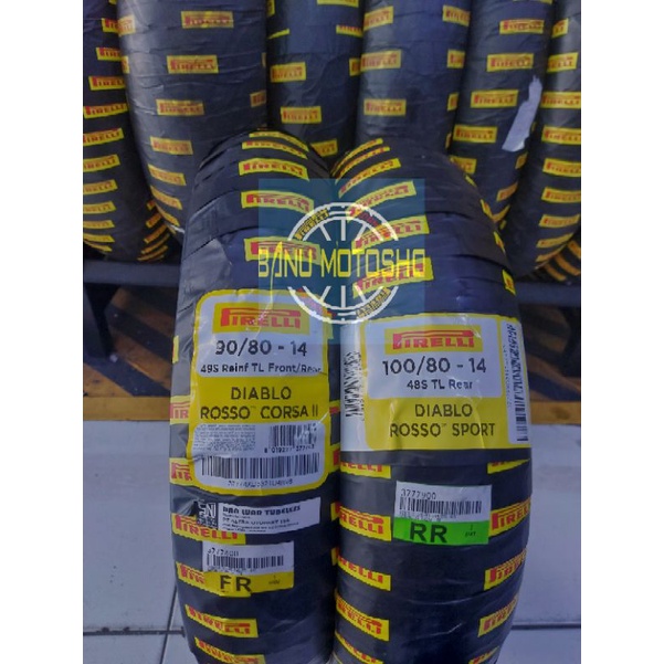 Paket Ban Pirelli Race Tire Motor Matic ring 14 honda Vario , Scoopy , Beat  , spacy & all matic