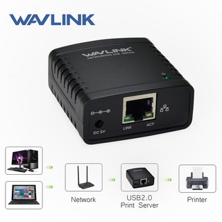 Wavlink Adapter Printer Server MFT Print LPR Port Ethernet LAN USB 2.0 10 / 100Mbps