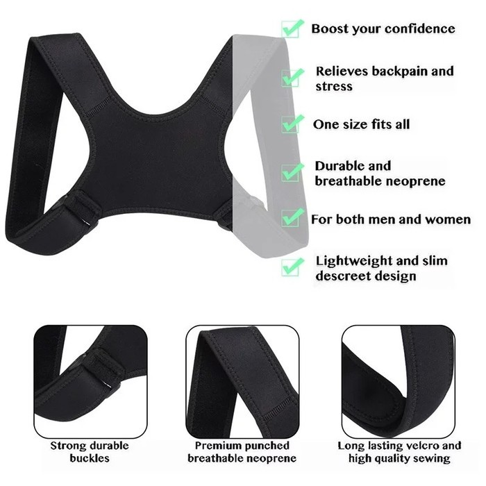 Hunchback Posture Sport Corrective Belt Korset Dada Alat Penegak Punggung Bungkuk Bongkok