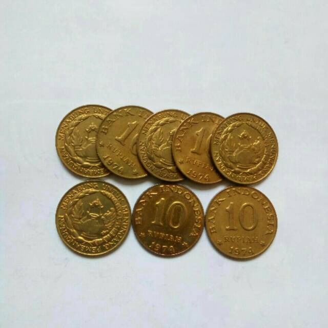 Uang kuno koin rp10 atau 10 rupiah kuningan 10 kuning