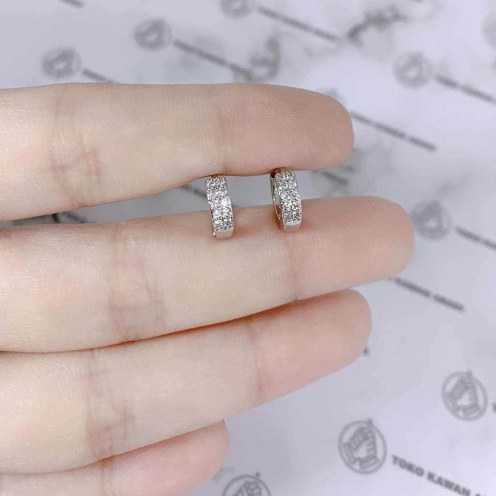 Anting Anak Perempuan Xuping Silver Motif Permata Baris *19