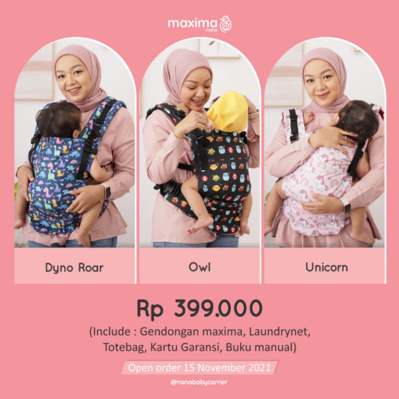 Maxima Nana Baby Carrier SSC Gendongan Bayi M Shape Ergonomis