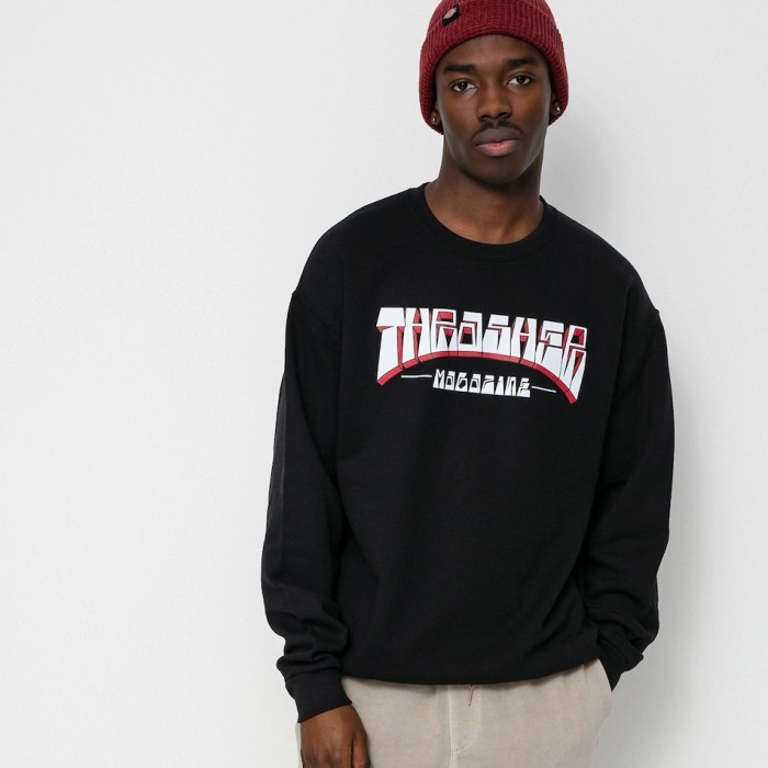 Thrasherrr Firme Logo Black Crewneck