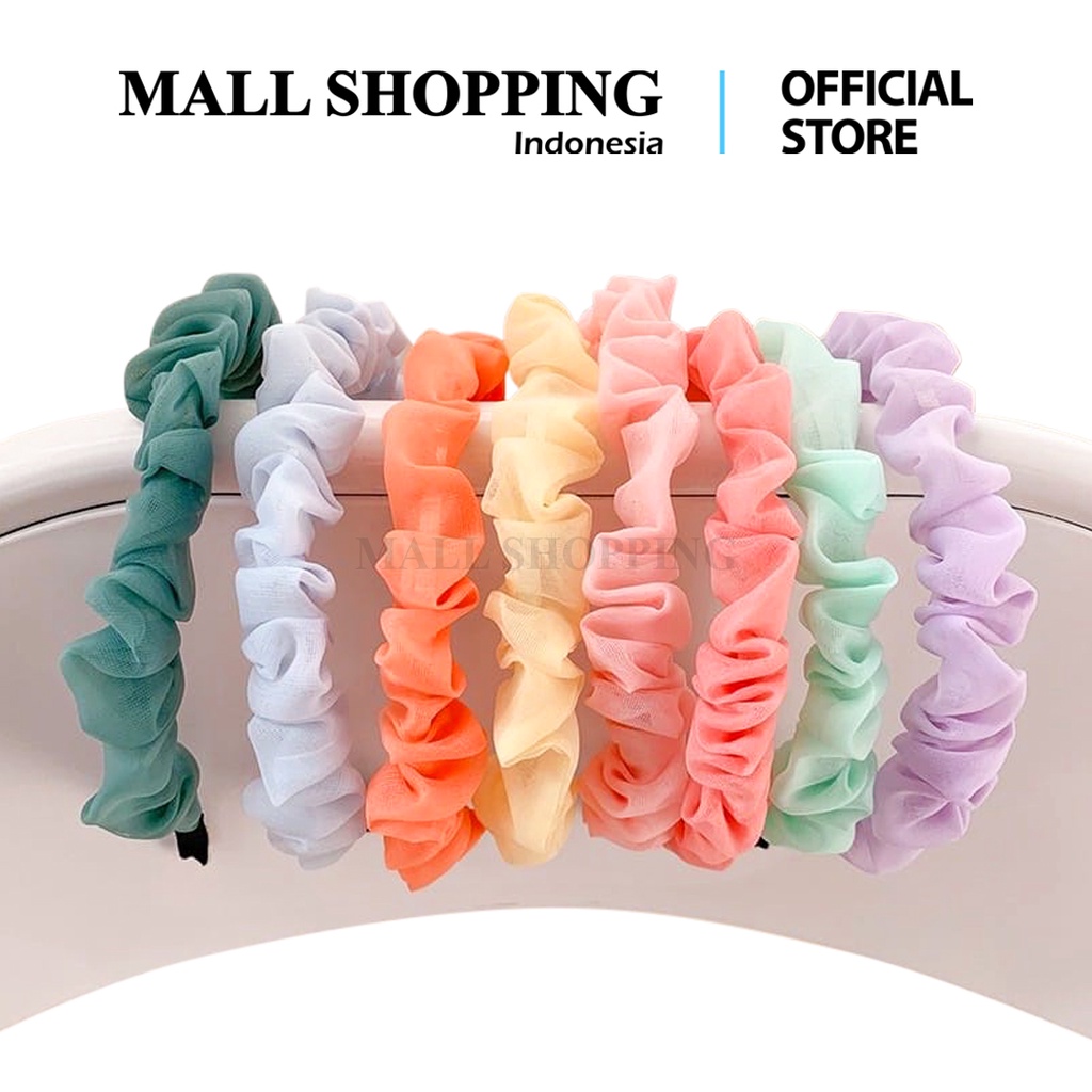 (COD) Bandana Scrunchie Headband Bando Kain Polos Bondu Wanita MALL SHOPPING