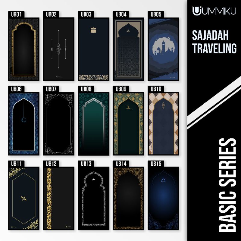 Sajadah Travel UMMIKU Motif Basic / Sajadah Travelling Portabel / Sajadah Praktis