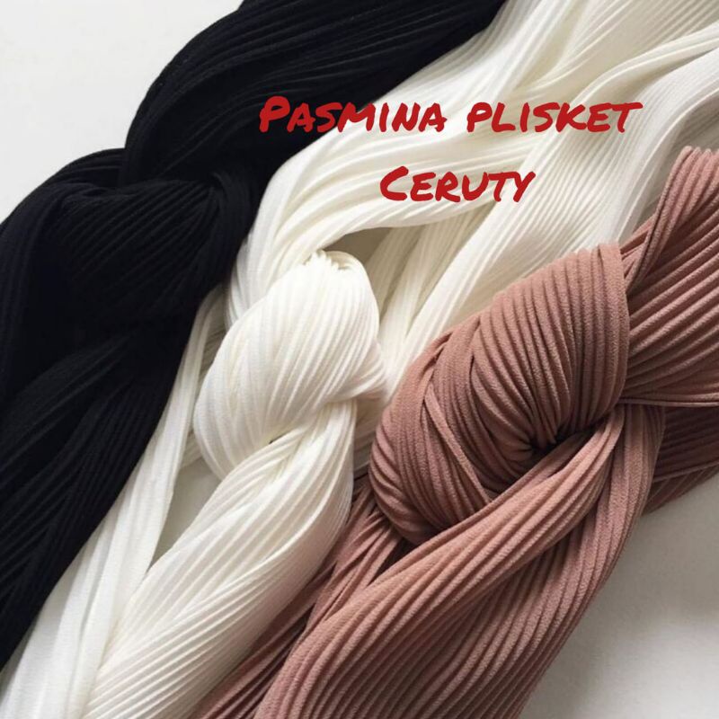 HIJAB PASHMINA PLISKET FULL LIDI/HIJAB CERUTTY BABYDOLL (tanpa garis tengah) uk.180/75