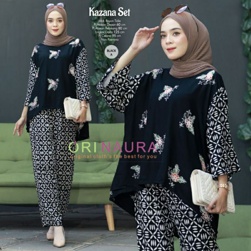 Set cp kazana mini duyung malaman hitam combi cap best