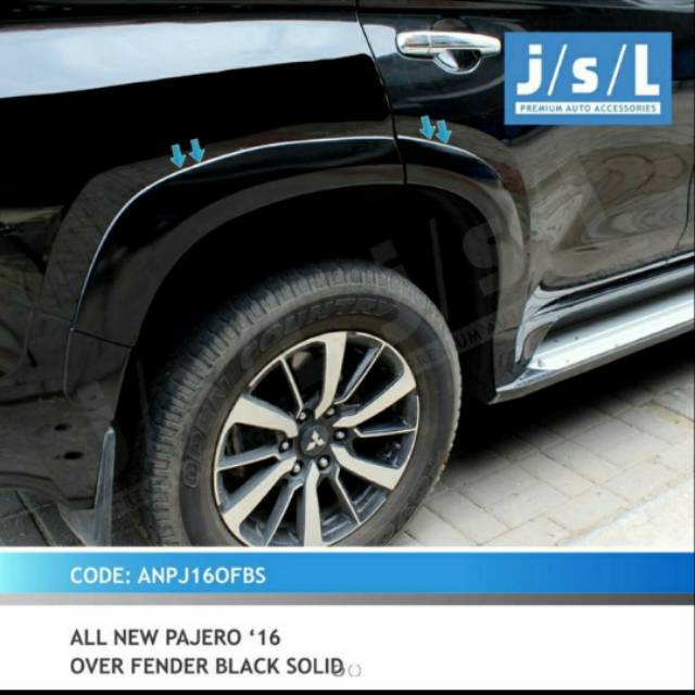 Over fender all new Pajero sport 2016 black mika fender samping jsl