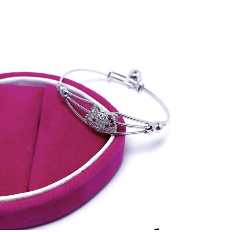 Gelang tangan anak gelang tangan bayi gelang tangan hellokitty perak 925 lapis emas putih