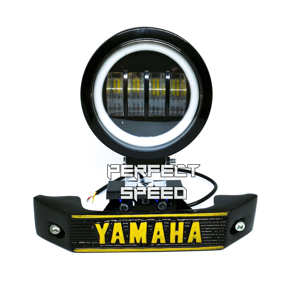 (PAKET KECE) LAMPU RX-KING LED DAYMAKED LENSA 4 MATA + FULL SET BRACKET KUMIS YAMAHA