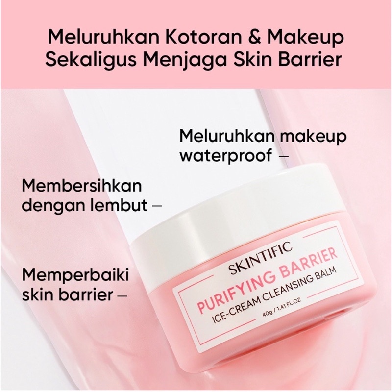 SKINTIFIC Purifying Barrier Ice Cream Cleansing Balm Make Up Remover 40g